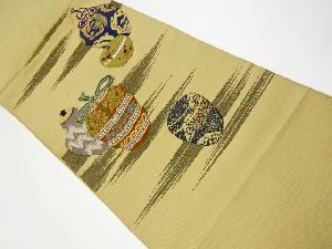 アンティーク　壺模様織出し袋帯（材料）